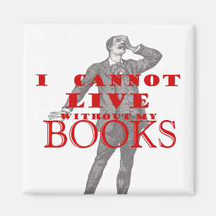 Imán No puedo vivir sin mis libros - varón