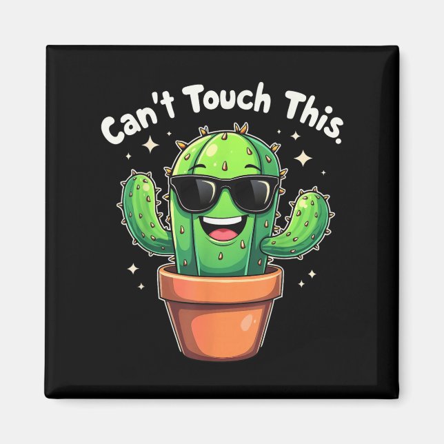 Imán No se puede tocar este cactus de Guay (Frente)