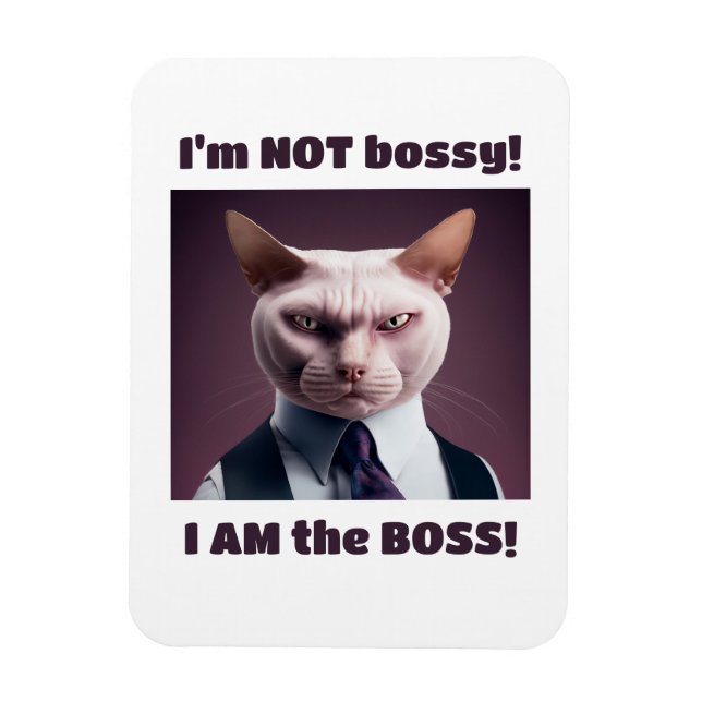Imán No soy Bossy, soy el jefe - Gracioso gato jefe (Vertical)