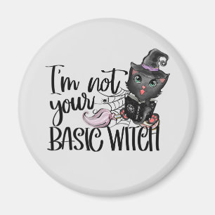 Imán No soy tu bruja básica - gato negro