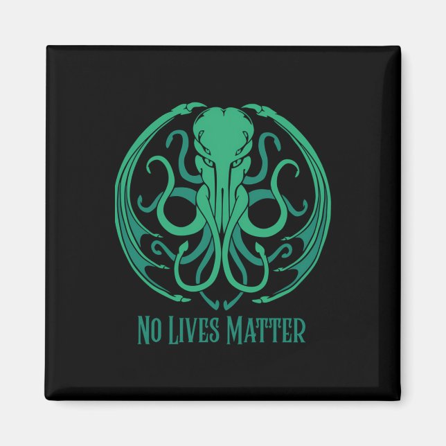Imán No vive el Pegatina de Cthulhu (Frente)