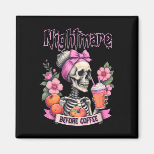 Imán Noche atemorizante antes del café Halloween Flor S