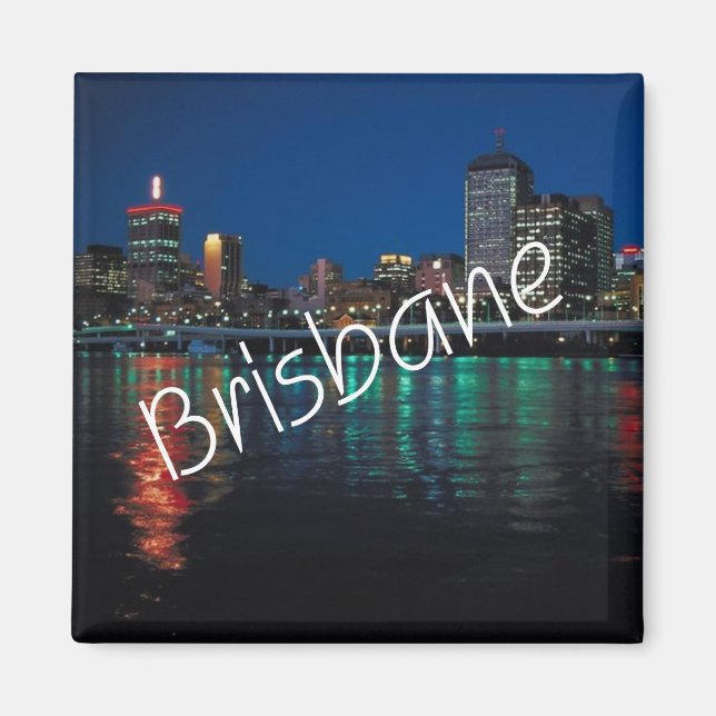 Imán Noche Brisbane Australia Fridge Magnet (Frente)