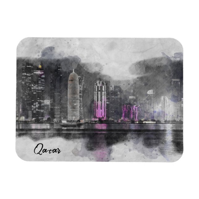 Imán Noche de agua Qatar (Horizontal)
