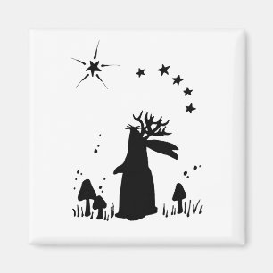 Imán Noche de Jackalope - B&W
