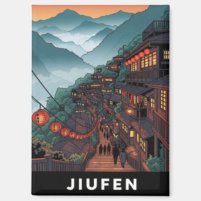 Imán Noche de Jiufen Taiwán (Anverso)