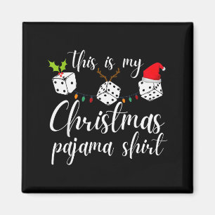 Imán Noche de juego de dados de pijama de Navidad Bunco