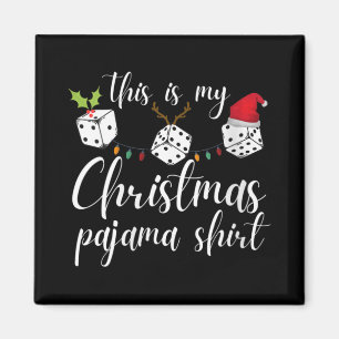 Imán Noche de juego de dados de pijama de Navidad Bunco