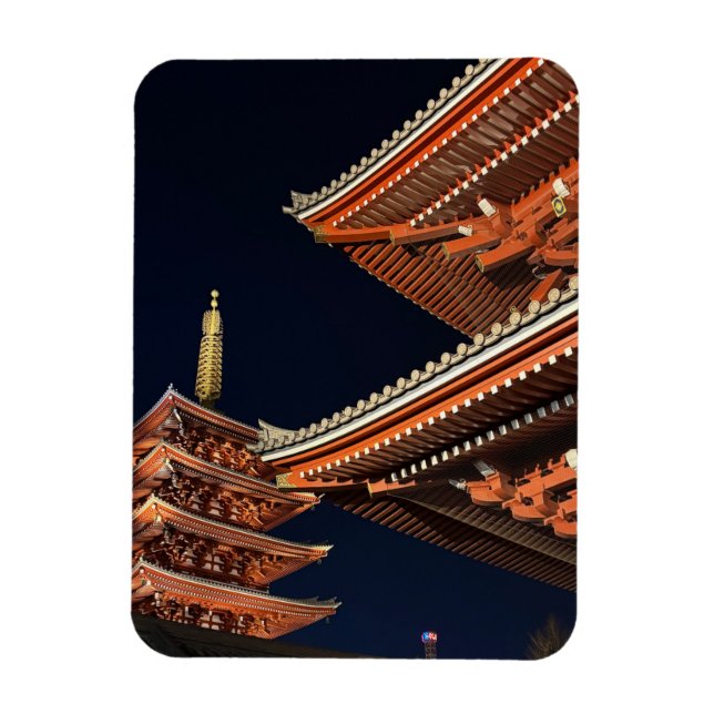 Imán Noche de Kaminarimon en Tokio Japón (Vertical)