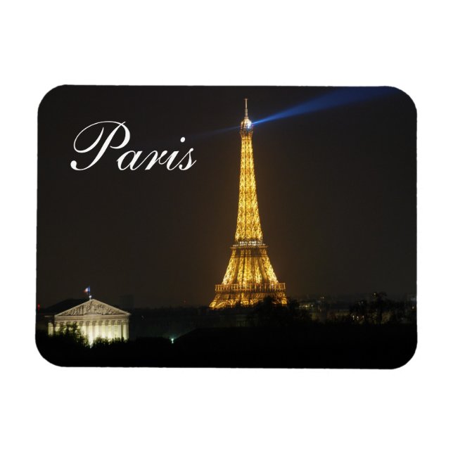 Imán Noche de la Torre Eiffel (Horizontal)