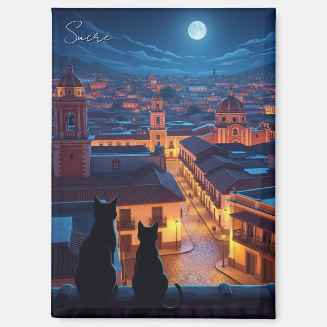 Imán Noche de los gatos de Sucre Bolivia (Anverso)
