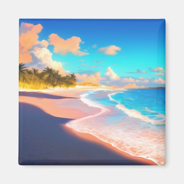 Imán Noche de Neon en la playa (Frente)