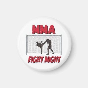 Imán Noche de pelea de MMA texto y silueta de dos lucha