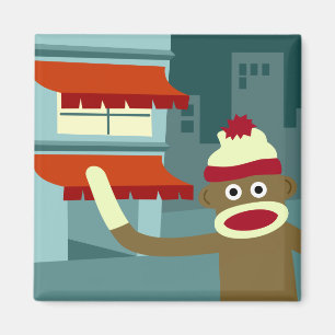 Imán Noche de Sock Monkey