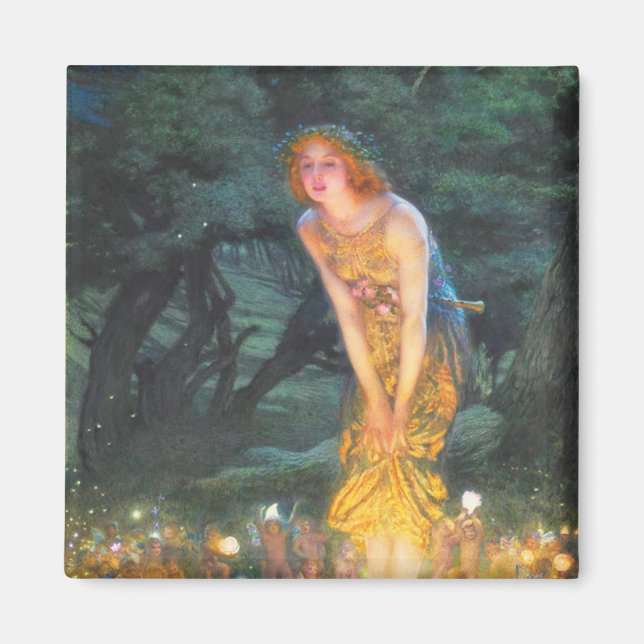 Imán Noche de verano (1908) de Edward Robert Hughes (Frente)