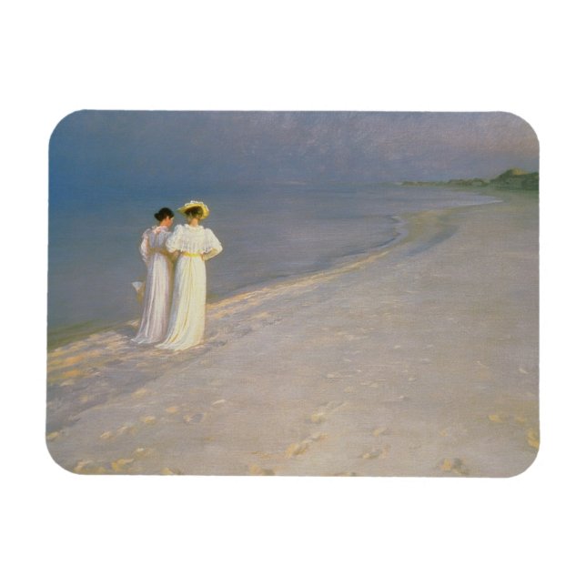 Imán Noche de verano en la playa sur de Skagen (Horizontal)