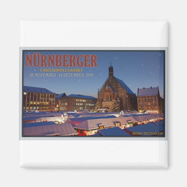 Imán Noche del mercado de Navidades de Nürnberg (Frente)