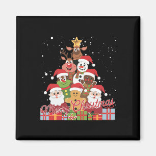 Imán Noche divertida Santa Gingerbread Reindeer Chris