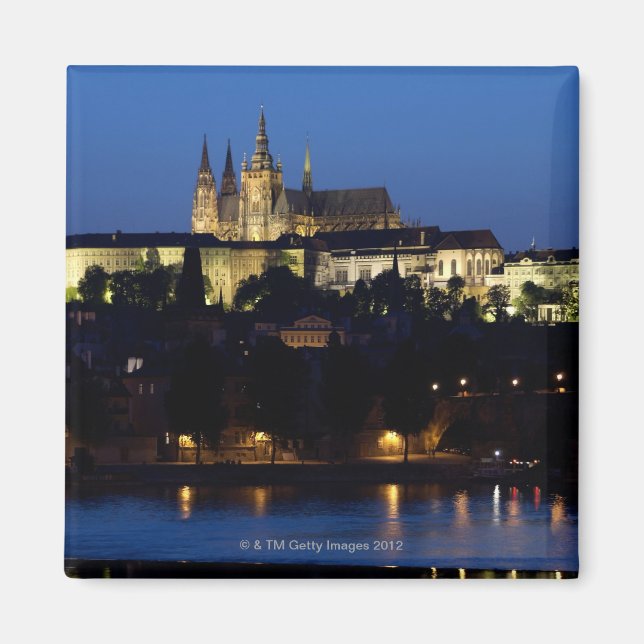 Imán Noche en Praga, República Checa (Frente)