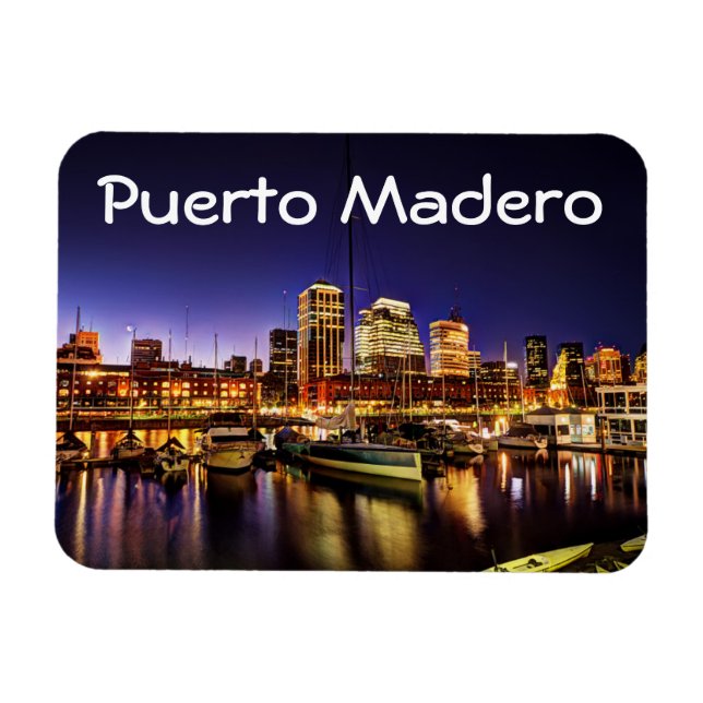Imán Noche En Puerto Madero (Horizontal)