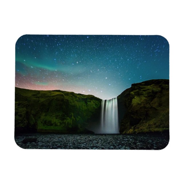 Imán Noche en Skógafoss (Horizontal)
