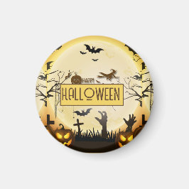 Imán Noche espeluznante de Halloween con diseño otoñal