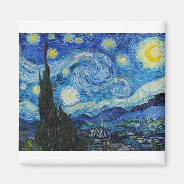 Imán Noche estrellada 1889 de Vincent van Gogh (Frente)