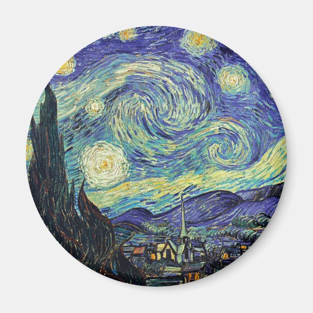Imán Noche estrellada de van Gogh (Frente)
