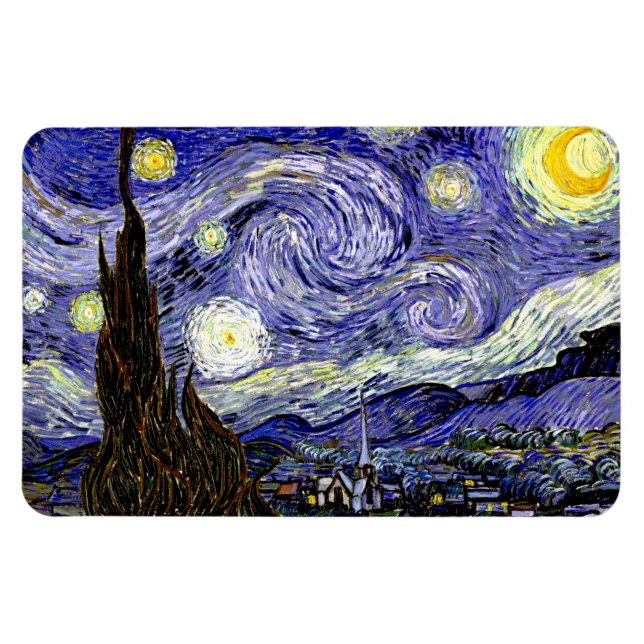 Imán Noche estrellada de Van Gogh, 1889 (Horizontal)