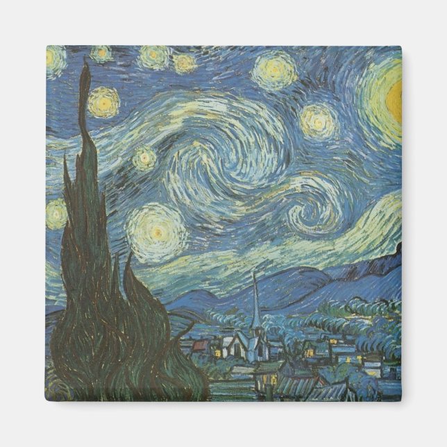 Imán Noche estrellada de Vincent Van Gogh (Frente)