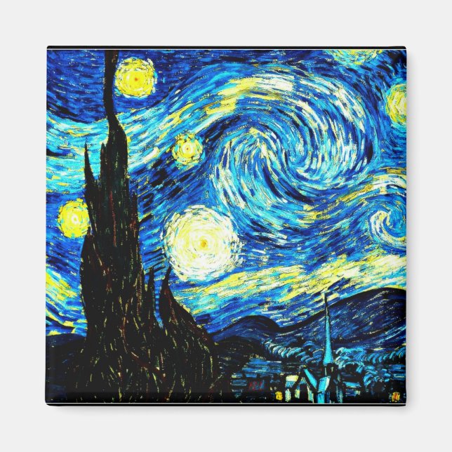 Imán Noche estrellada de Vincent van Gogh (Frente)