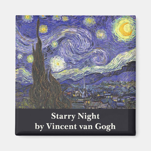 Imán Noche estrellada de Vincent van Gogh (Frente)
