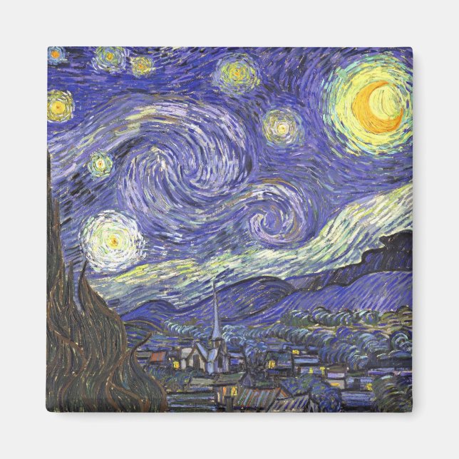 Imán Noche estrellada de Vincent van Gogh (Frente)