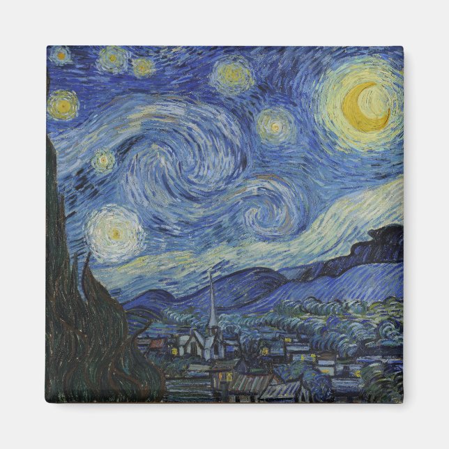 Imán "Noche estrellada" por Van Gogh (Frente)