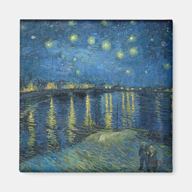 Imán Noche estrellada sobre el río Ródano (por van Gogh (Frente)