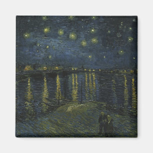Imán Noche estrellada sobre el Ródano, pintura al óleo 