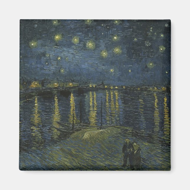Imán Noche estrellada sobre el Ródano, pintura al óleo  (Frente)
