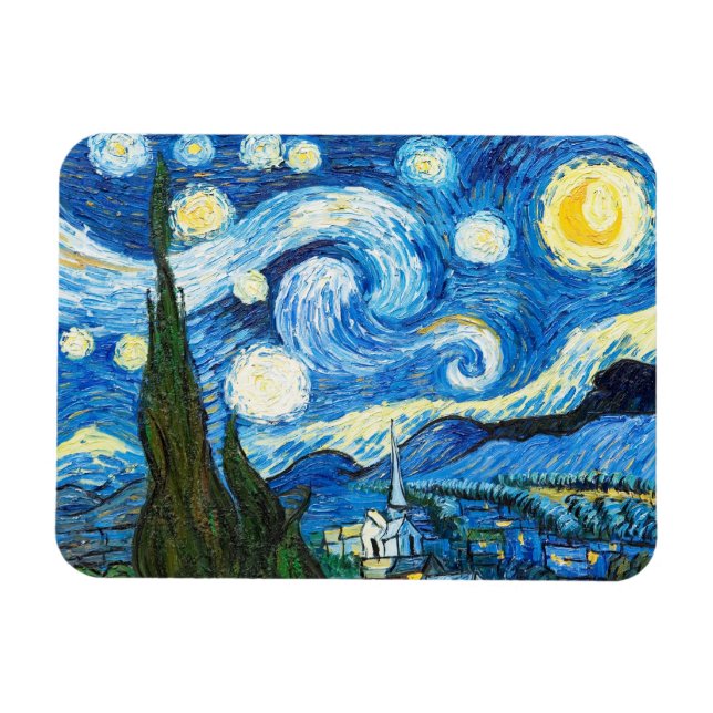 Imán Noche estrellada - Vincent van Gogh (Horizontal)