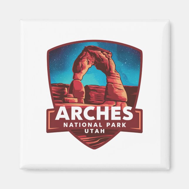 Imán Noche mágica en el Parque Nacional de Arches (Frente)