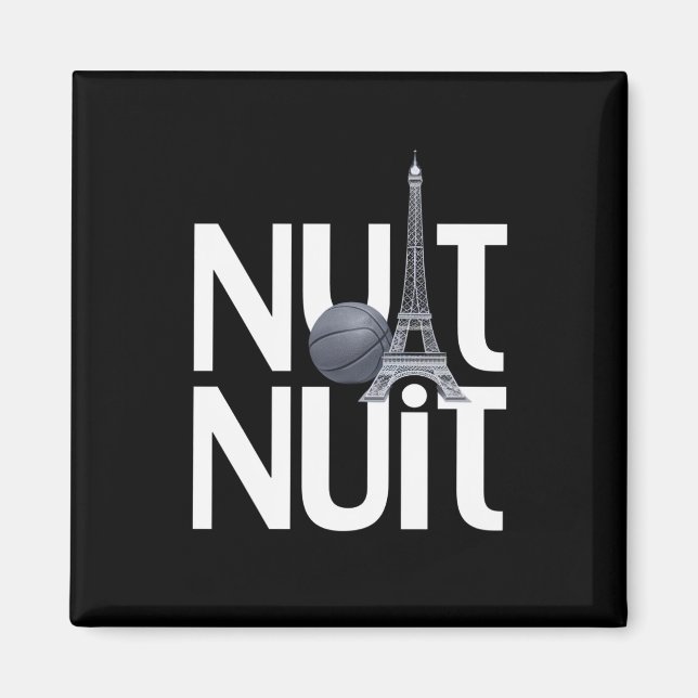 Imán Noche nuez de baloncesto Noche de baloncesto Palab (Frente)