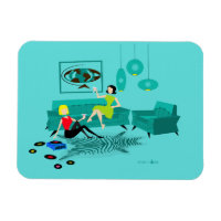 Noche Retro Chica En Magnet Flexible