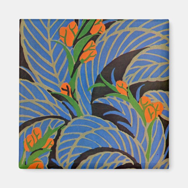 Imán Noche tropical Art Deco - Magnet (Frente)
