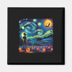 Imán Noche Van Gogh Starry Alien Halloween Fall Pum