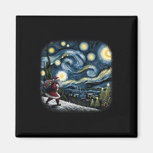 Imán Noche Van Gogh Starry Santa Navidades Invierno Sno