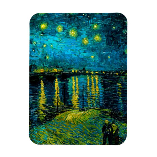 Imán Noche Van Gogh Starry sobre el Ródano (Vertical)