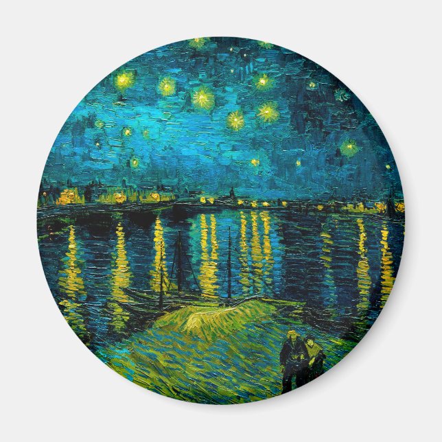 Imán Noche Van Gogh Starry sobre el Ródano (Frente)