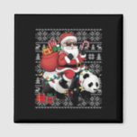 Imán Nochebuena dulce estilo Santa Riding Panda Christm<br><div class="desc">Navidades del Panda de suéter de navidad feo estilo suéter</div>