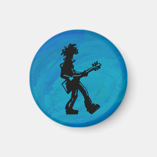 Imán Noches de Boogie de Nueva York Guitar Azul