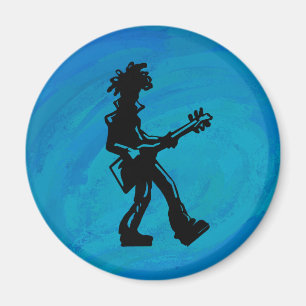 Imán Noches de Boogie de Nueva York Guitar Azul