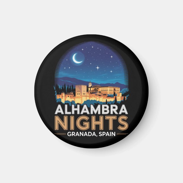 Imán Noches de la Alhambra - Granada España Viaje Arte (Frente)